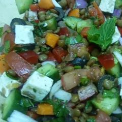 A picture of Greek Lentil Salad.