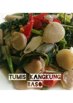 Foto resep 🍒 Tumis kangkung baso