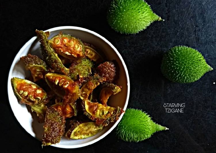 Recipe of Super Quick Homemade Kankada bhaja(spiny gourd fry)