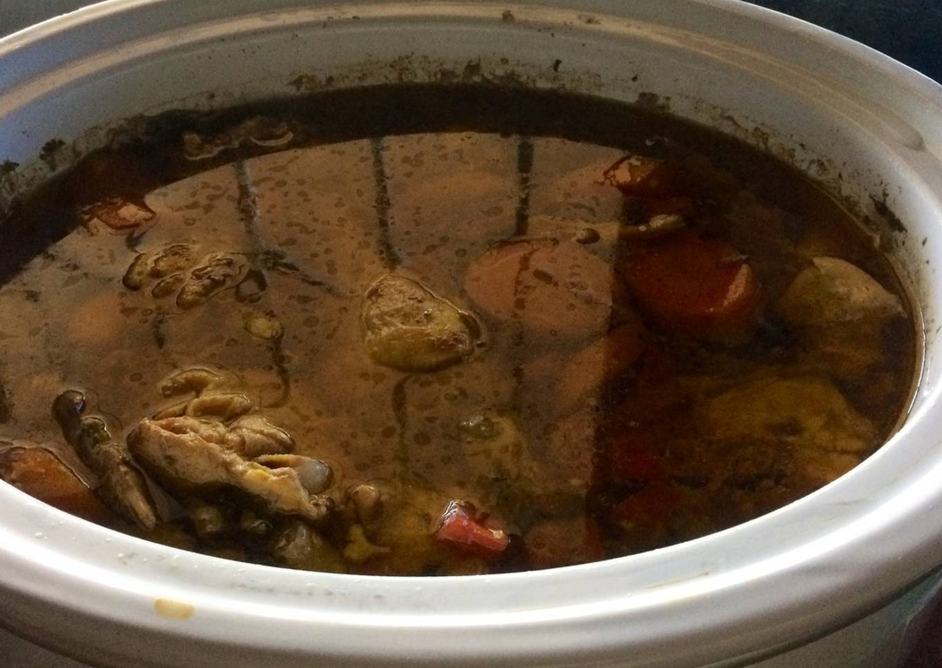 Caldo de pollo a mi manera en olla de cocción lenta