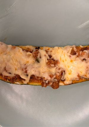 Una foto de Calabacines al Microondas, Rellenos de Boloñesa