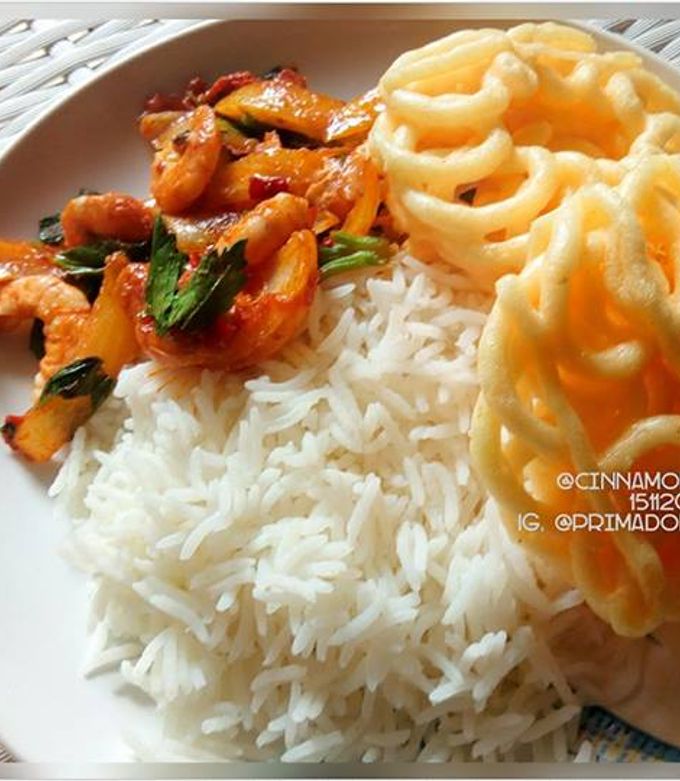 A picture of Udang Balado (Prawns with Chili Sauce).