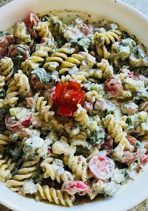 A picture of #Football season#Pasta salad.