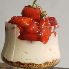 A picture of No bake cheese cake.