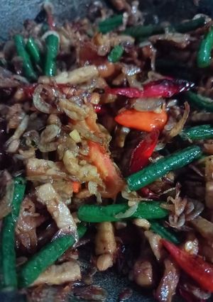 Foto resep Oseng tempe udang Pape kacang panjang