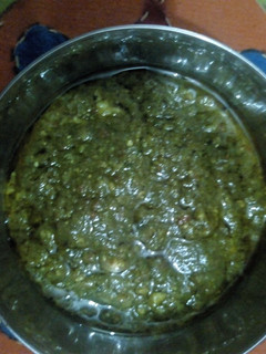 A picture of Palak paneer.