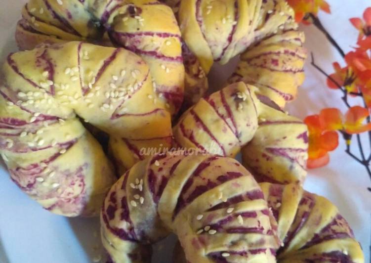 Purple Sweet Potato Bread (Roti Ubi Ungu) 🍠
