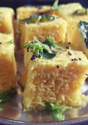 A picture of Khaman dokhla.