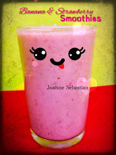 Foto resep Banana & Strawberry Smoothies