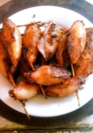 Hình của món Mực nhồi thịt chiên mắm.