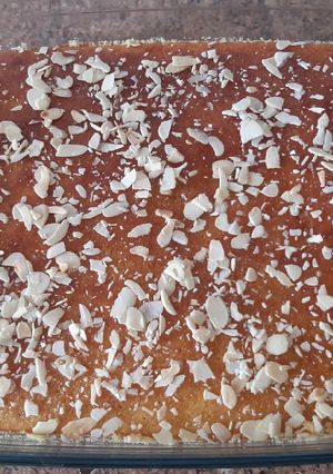 Una foto de Basbousa marroquí para acompañar con un postre súper delicioso