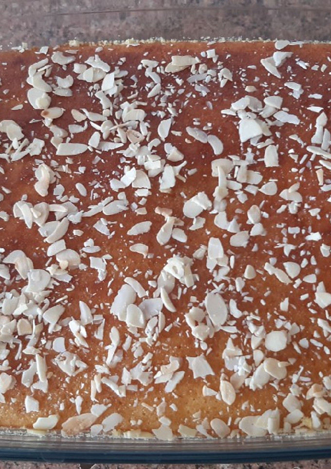 Una foto de Basbousa marroquí para acompañar con un postre súper delicioso