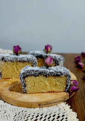 عکسی از دستور کیک لمینگتون