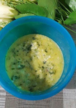 Foto resep Mpasi 8 bulan (bubur bayam teri nasi)