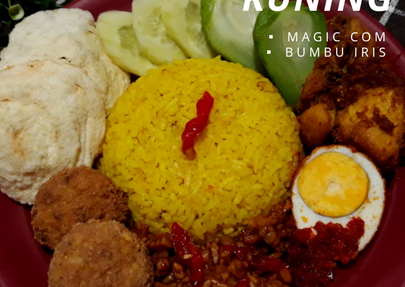NASI KUNING BALI / Nasi Kuning Magic Com Bumbu Iris Praktis