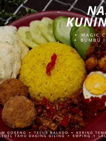 Langkah Mudah untuk Membikin Resep  NASI KUNING BALI / Nasi Kuning Magic Com Bumbu Iris Praktis yang Bikin Ngiler, Lezat Sekali