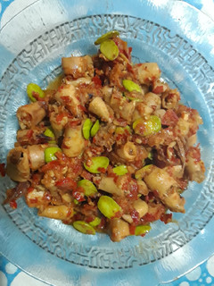 Foto resep Balado cumi asin pete