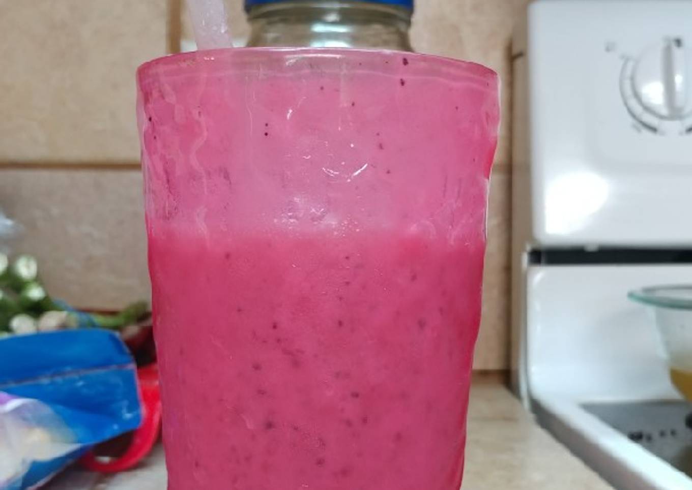 Blueberry raspberry protein shake