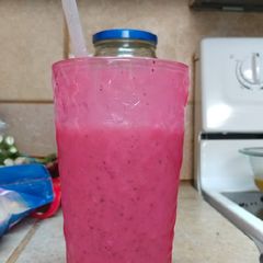 Blueberry raspberry protein shake A picture of Blueberry raspberry protein shake.
