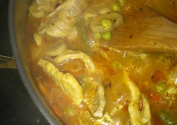 Filete de lomo de cerdo con verduras