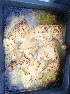 Una foto de Pollo al horno con limón y jengibre