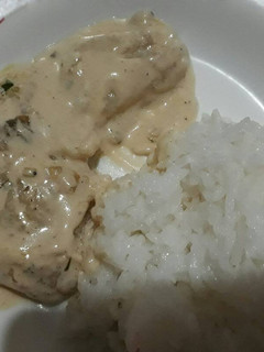 A picture of Cream Dory with Bechamel sauce.
