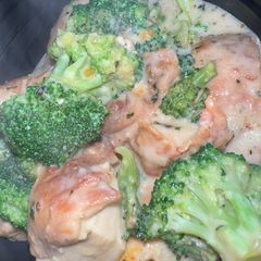 A picture of Chicken Broccoli in Alfredo Sauce.