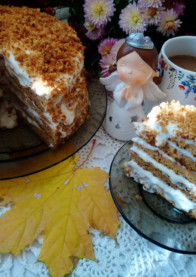 Медовик без розкатки коржів