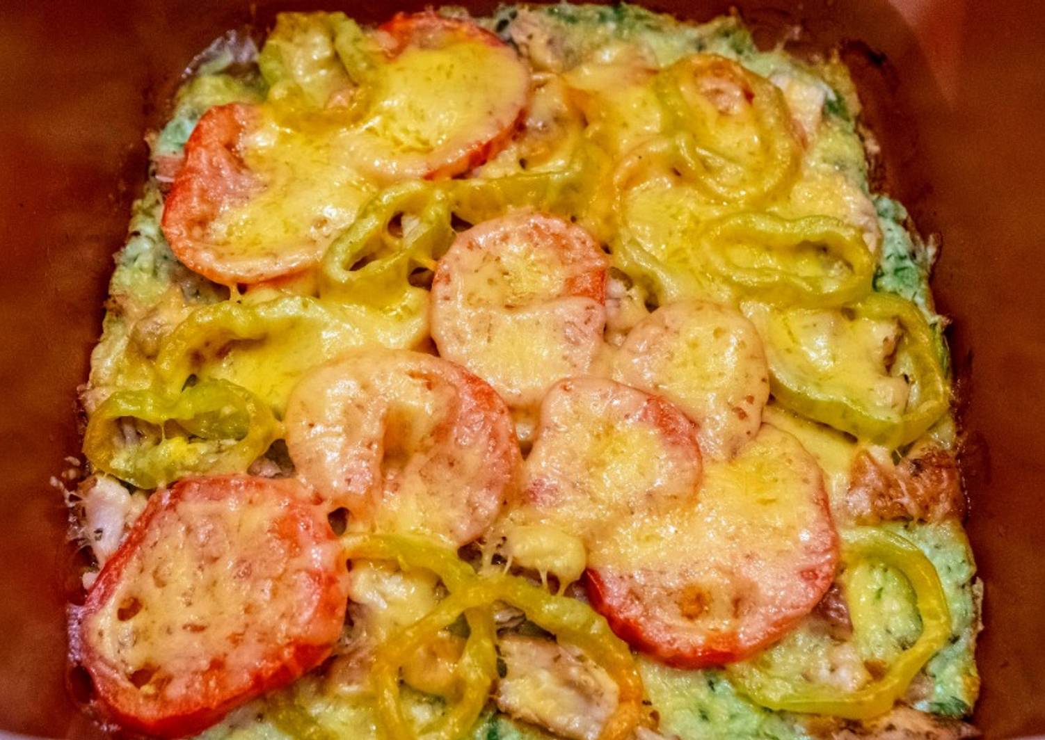 Пицца из кабачков и куриной грудкой