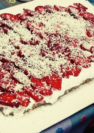 Una foto de Tarta rápida y fácil con galletitas