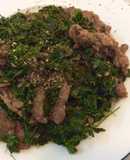 Thịt bò xào rau chùm ngây