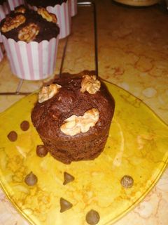 صورة لوصفة مافن كيك بالشوكولاتة بدون زبدة وبدون بيض Muffin cake with chocol