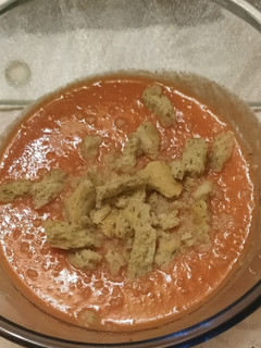 Una foto de Gazpacho de uvas y tomate