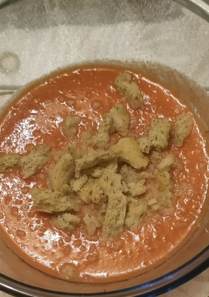Una foto de Gazpacho de uvas y tomate