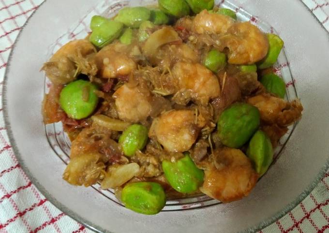 Tumis Petei udang sederhana