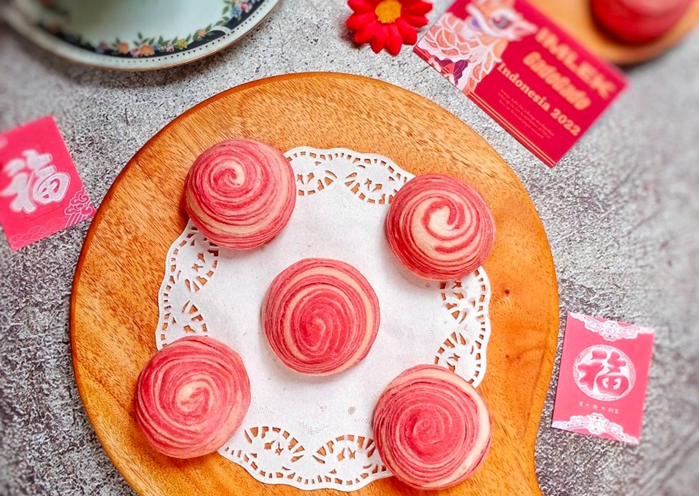 Thousand Layer Moon Cake(Merah Putih)