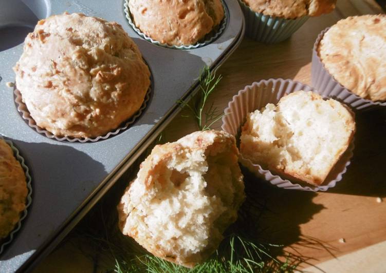How to Prepare Super Quick Feta Cheese & Dill Muffins