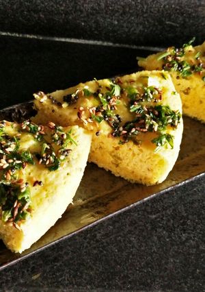A picture of Moong Dal Dhokla.
