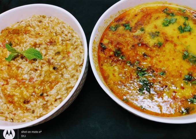 Moong Dal khichdi with Punjabi Dal Tadka/ Punjabi Risotto