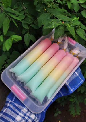 Foto resep Es lilin pelangi