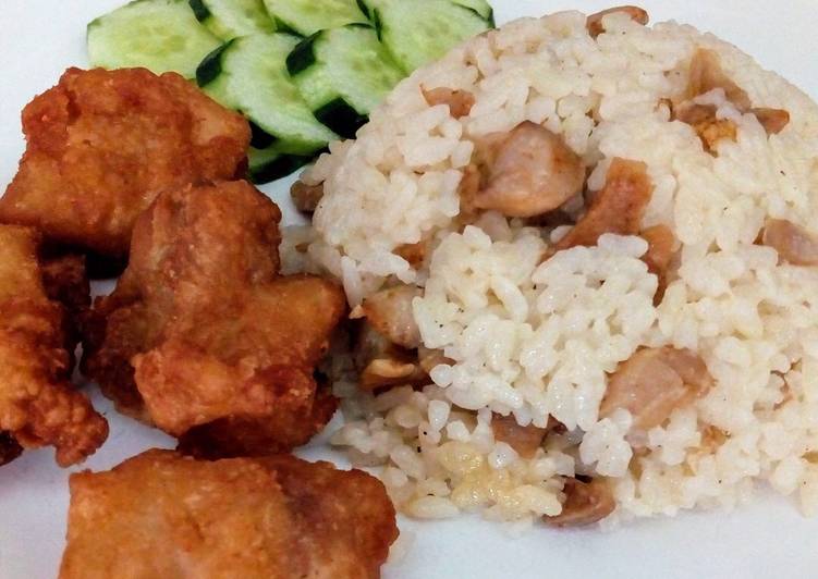 Simple Way to Prepare Quick Uduk Rice With Chicken(Indonesian Steam Rice With Chicken)
