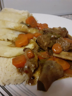 A picture of Dumpling with Beef Stew.