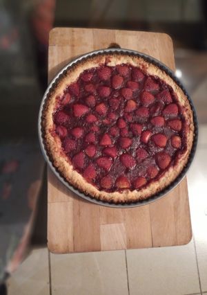 Una foto de Kuchen de frutilla