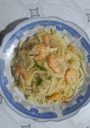 Hình của món Măng xào tép.