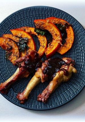 Une photo de 🍁Potimarron et ses manchons de canard🍁