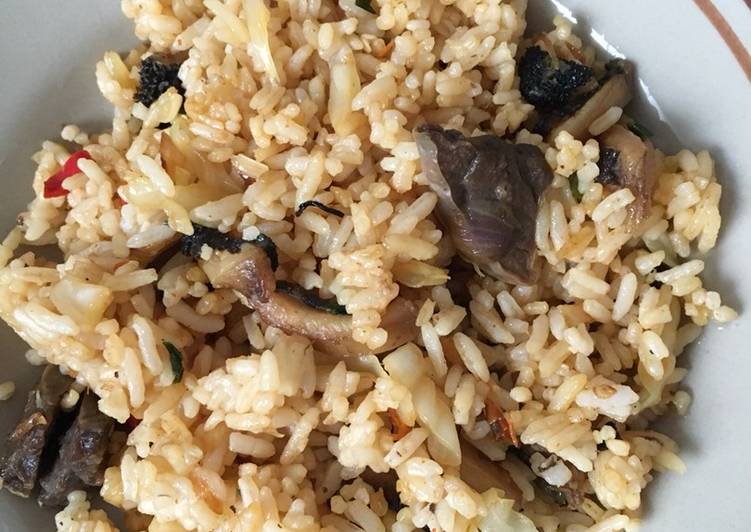 Bagaimana Menyiapkan Nasi goreng babat lebay bombay yang Bikin Ngiler