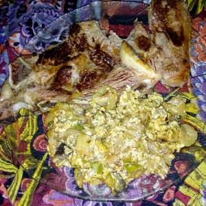 Revuelto de zapallitos y berenjenas