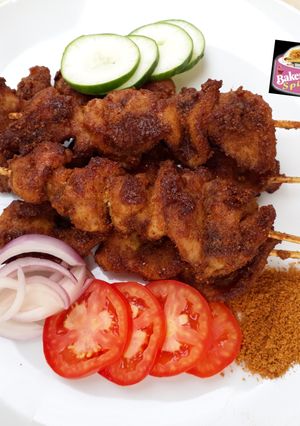 A picture of Chicken suya skewers.
