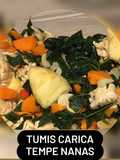 Tumis Carica/Daun Pepaya Jepang dengan Tempe dan Nanas