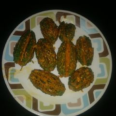 Stuffed Karela/ Bittergourd A picture of Stuffed Karela/ Bittergourd.